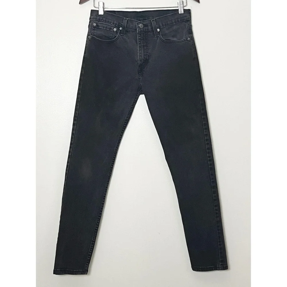 Levis 512 Jeans Mens 31x32 Washed Black Denim Slim Taper Fit Biker Punk Grunge